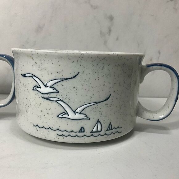 VINTAGE OTAGIRI Seagull Soup Mugs Set of 2 - Picture 2 of 5